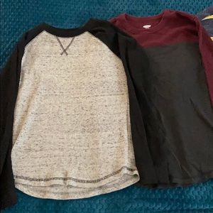 Four long sleeve shirts boys size 10/12